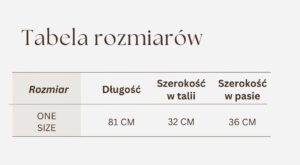 tabela rozmiarów spódnica prążkowana