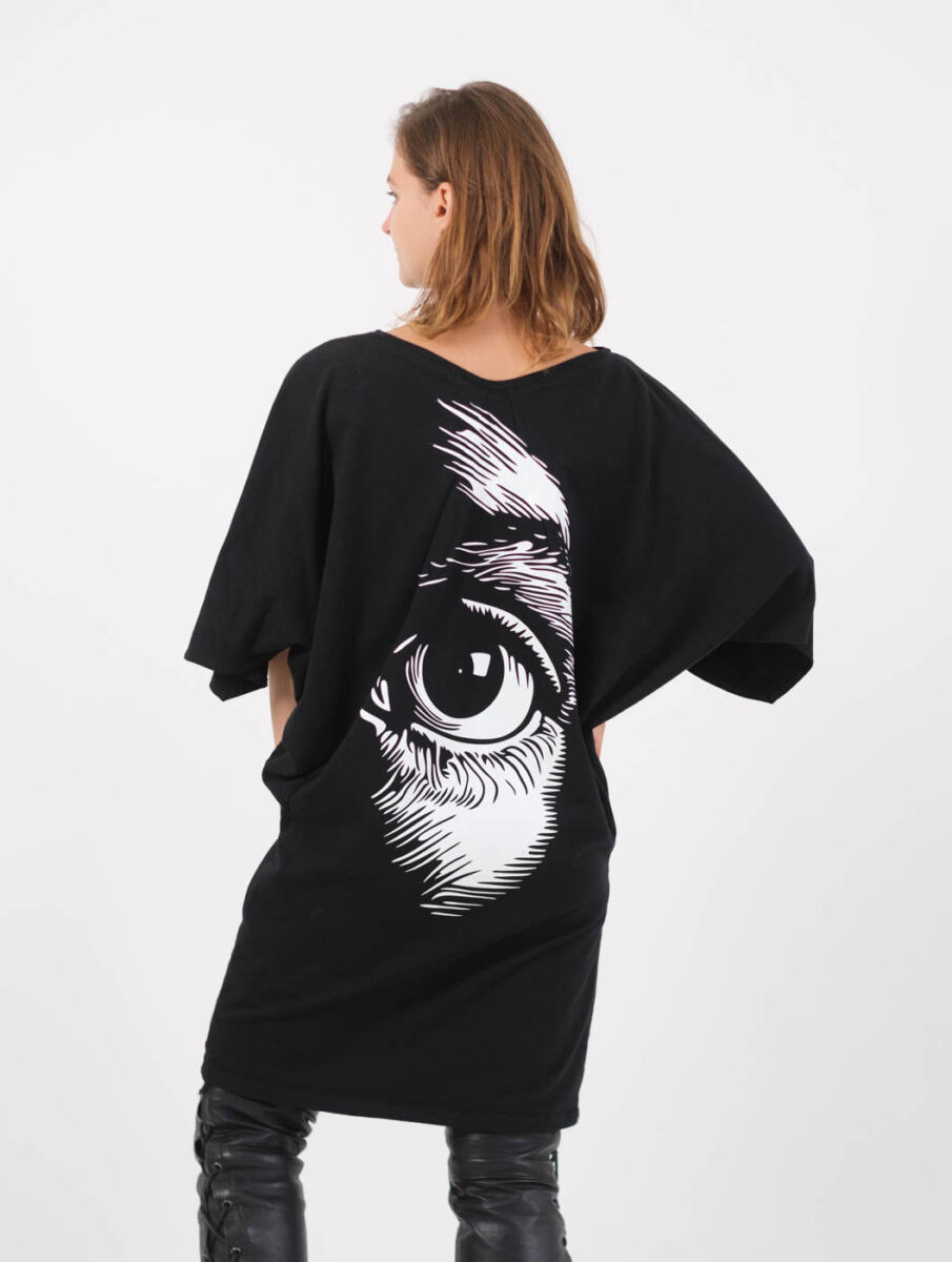 🌑 Tunika oversize z nadrukiem THE EYE - obrazek 6